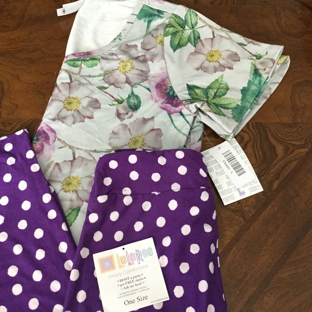 BNWT LuLaRoe OUTFIT L Classic T & OS Leggings LAST FINAL PRICE SALE